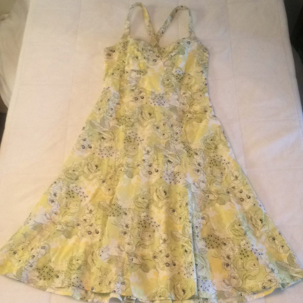 Ann Taylor Loft sleeveless yellow summer dress 2